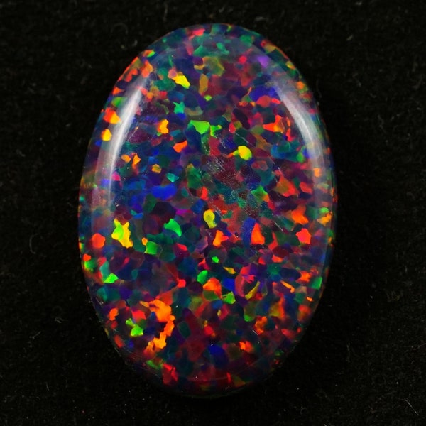 Black Fire Opal Oval Cabochon 15x11 mm 5 Cts AAA+ Australian Multi- Fire Loose Gemstone