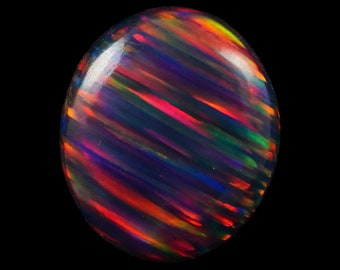 Black Fire Opal Oval Cabochon 15x11 mm 5 Cts AAA+ Australian Loose Gemstone