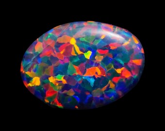 Black Fire Opal Australian Cabochon 20x14 mm 7 Cts AAA Quality Loose Gemstone