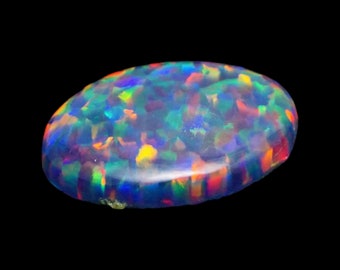 Black Fire Opal Australian Cabochon Loose Gemstone 14x10 mm 3.50 Cts Loose Gemstone