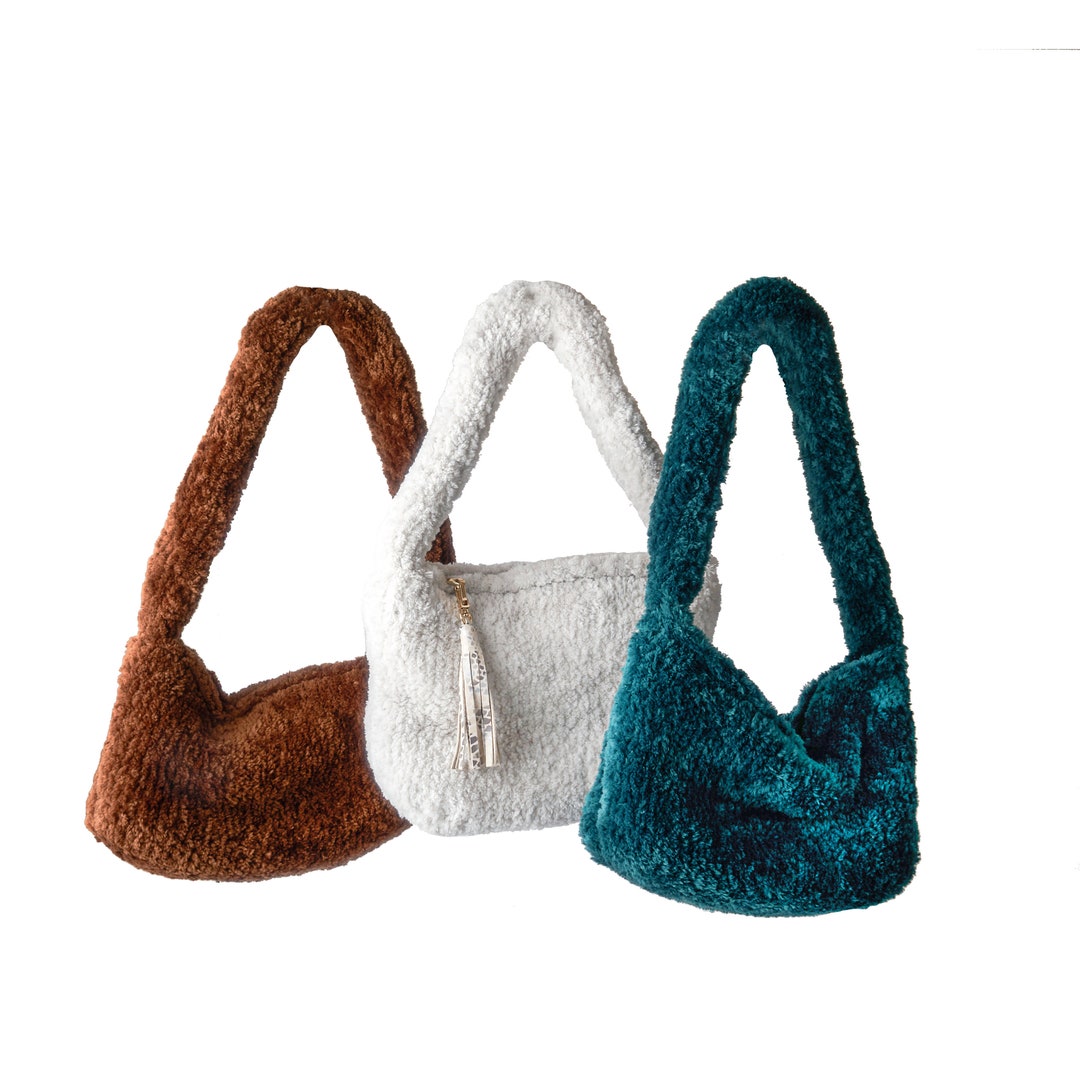 Plush Bag, Brown Plush Bag, Dark Blue Plush Bag, White Plush Bag, Gift