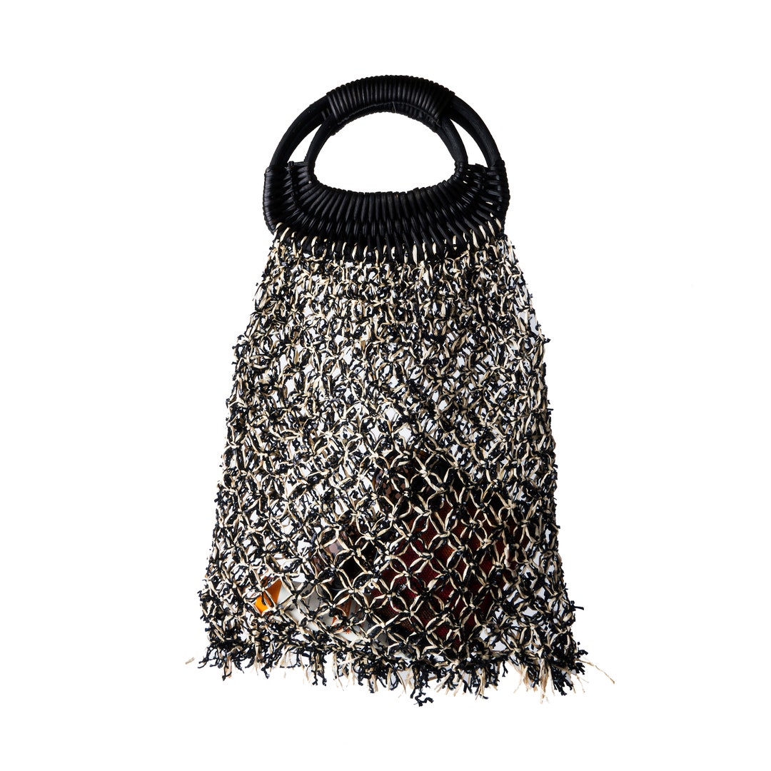 Knitted Clutch Bag, Mesh Knit Bag, Handmade Bag, Gift for Her, Netting