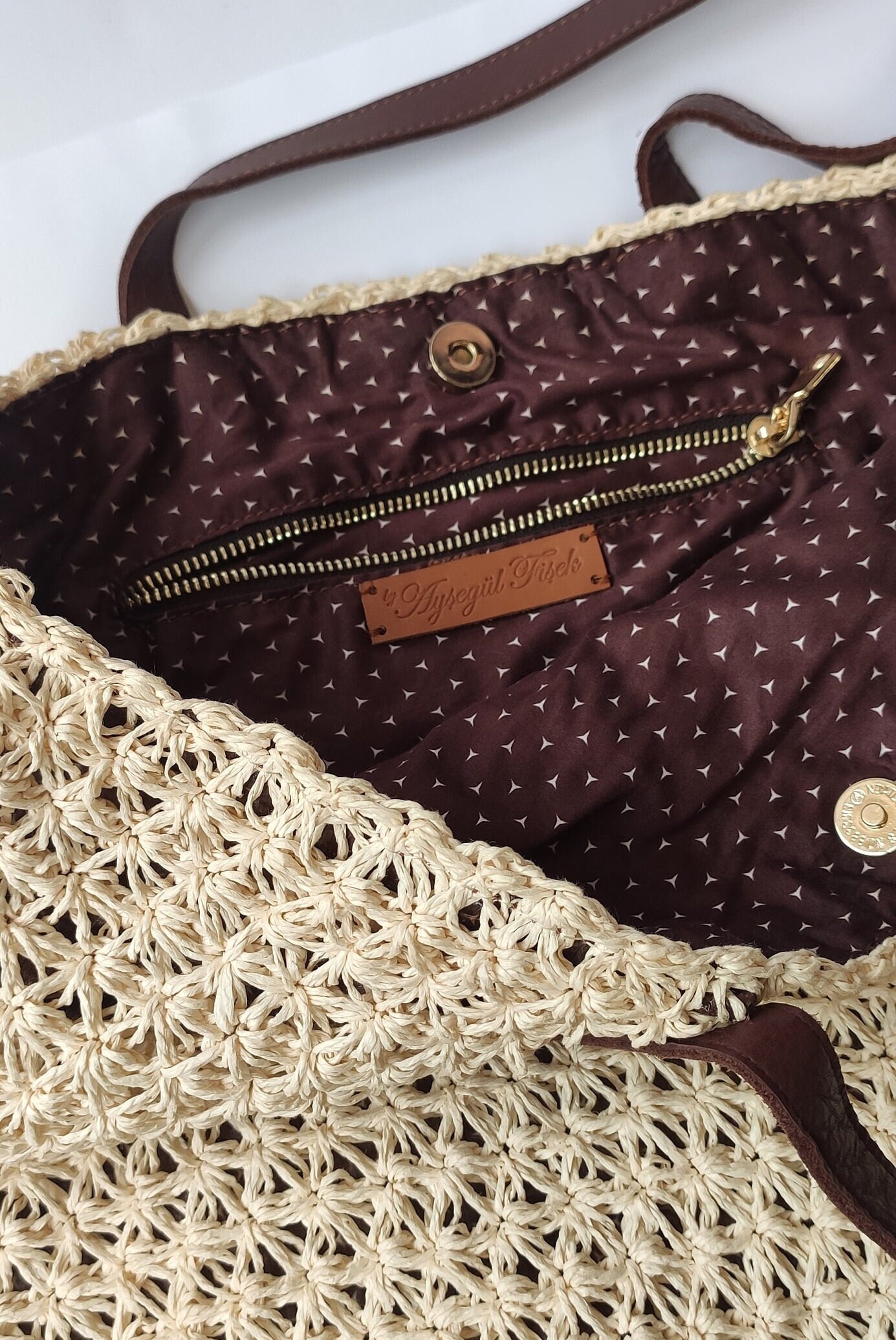 Crochet Knit Tote Bag main image 1