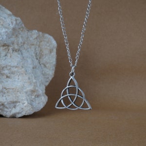 Triquetra necklace silver color | Celtic Knot Necklace | trinity knot necklace Celtic Mythology Silver Colored Celtic Necklace for Women