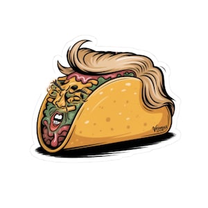 Funny Political TACO Stickers, Trump Always Chickens Out, Vinyl Decals, Election Humor, Political Gift, Laptop Sticker