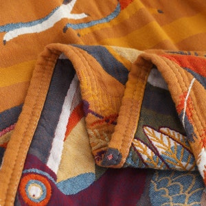 Boho Decke, handgemachte Jacquard-Decke aus reiner Baumwolle, dekorative Bettüberwürfe, abstrakte Musterdecke, Wohnkultur, Housewarminggeschenk Bild 7
