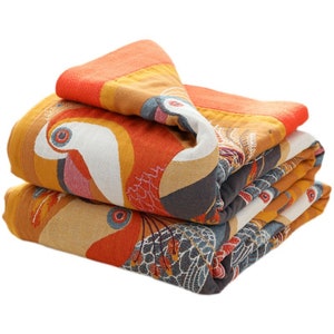 Boho Decke, handgemachte Jacquard-Decke aus reiner Baumwolle, dekorative Bettüberwürfe, abstrakte Musterdecke, Wohnkultur, Housewarminggeschenk Bild 5