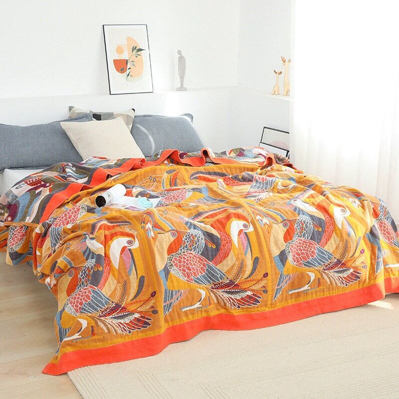 Boho Decke, handgemachte Jacquard-Decke aus reiner Baumwolle, dekorative Bettüberwürfe, abstrakte Musterdecke, Wohnkultur, Housewarminggeschenk Bild 1
