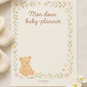 Mon doux bébé Planneur à imprimer soi même Format A4 Planner digital pdf instantané