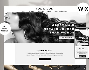 Hair Salon Wix Website Template (Digital Download