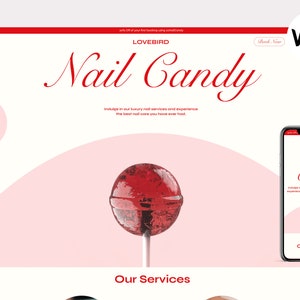 WIX ウェブサイトテンプレート：ネイルサロン、予約システム
