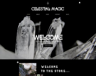 Celestial Mystical Magical Wix Theme Template, Website Design, Wix Spiritual Theme, Witchy Things, Crystal Store
