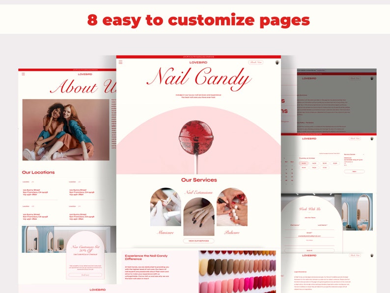 WIX Website Template for Nail Tech Nail Salon Nail Tech Website Nail