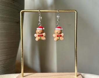 Lebkuchenmann Weihnachten Ohrringe | Festlicher Feiertags-Schmuck