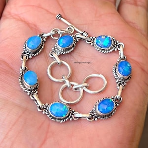Australische Opal Armband: Handgemachte 925 Sterling Silber Schmuck