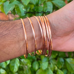 Set Of 7 Bangles~ Copper Bangle~ Handmade Bangle~ Pure Copper Jewelry~ Set Of Solid Copper Bangles~ Stacking Bangles~ 7 Day Jewelry