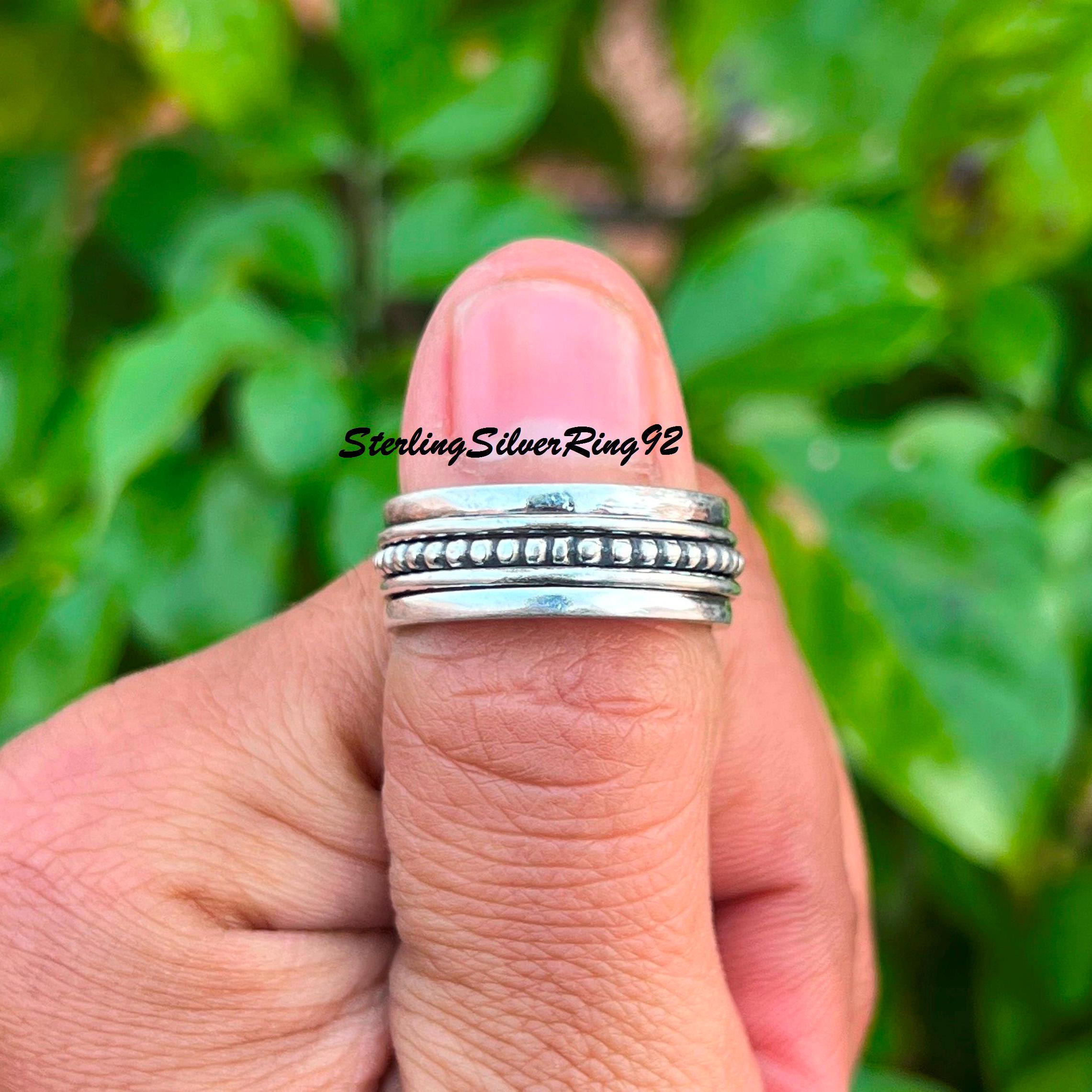Dainty Sterling Silver Spinner Ring: Handcrafted Fidget Ring - Etsy