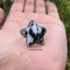 Ring For Women, Handmade 925 Sterling Silver Gemstone Ring, Star Ring For Gift, Beautiful Jewelry For Christmas, Jasper Ring, Gift For Her