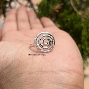Sterling Silver Spiral Ring: Handmade Swirl Design