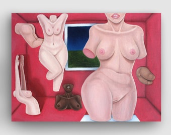 Queer Feminist Surrealism Art Print | &#39;Weird & Ashamed III&#39;