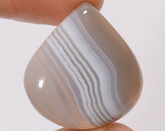 Grey Botswana Agate Heart Shape Cabochon Exclusive Top Grade Quality 100% Natural Loose Gemstone For Making Jewelry 36.5 Ct 27X26X7mm GN1910