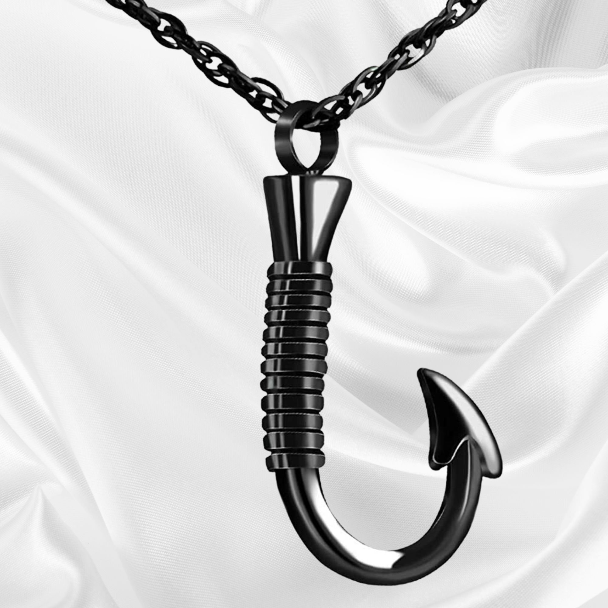 Fishing Hook Urn Necklace for Ashes Fish Hook Stainless Steel
