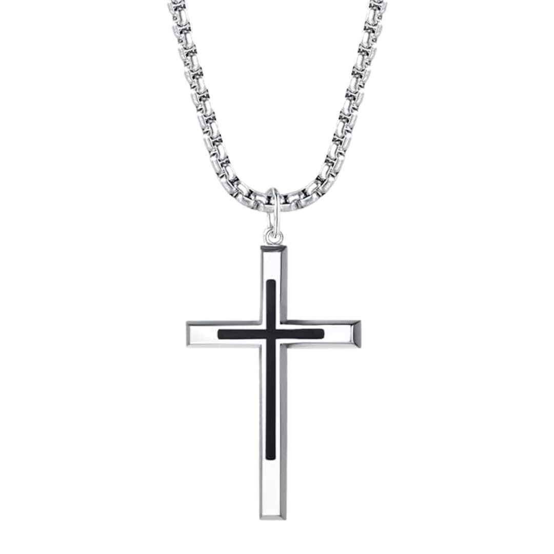 Cross Necklace for Men Gold Black Silver Mens Cross Necklaces Sterling