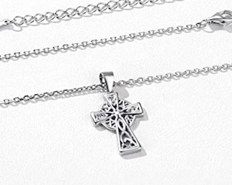 925 Sterling Silver Good Luck Irish Celtic Knot Necklaces Vintage Triangle/Cross/Round Pendant Necklaces Gift for Women
