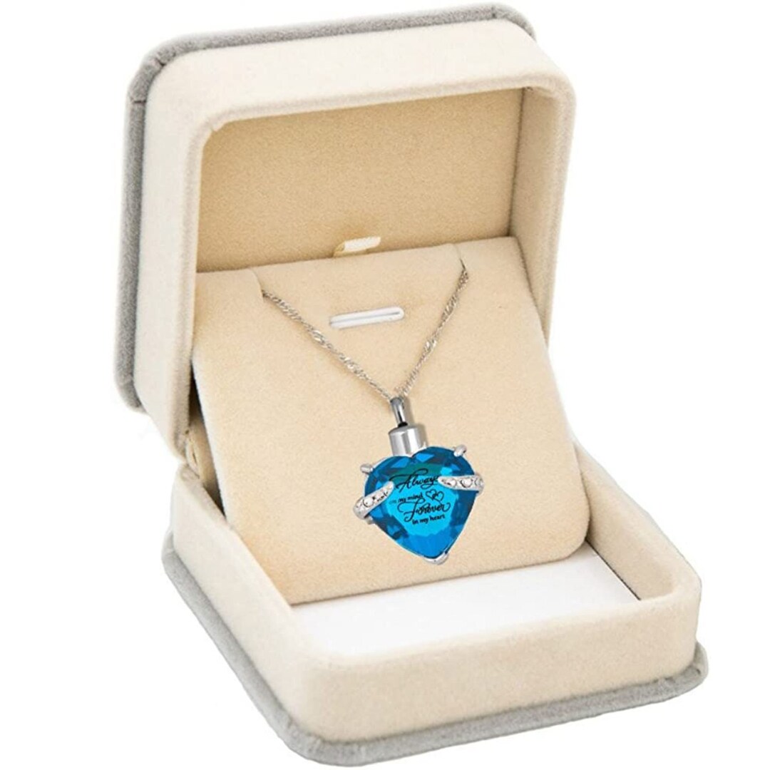 Double Heart Cremation Urn Necklace - Memorial Pendant For Ashes With Funnel Kit