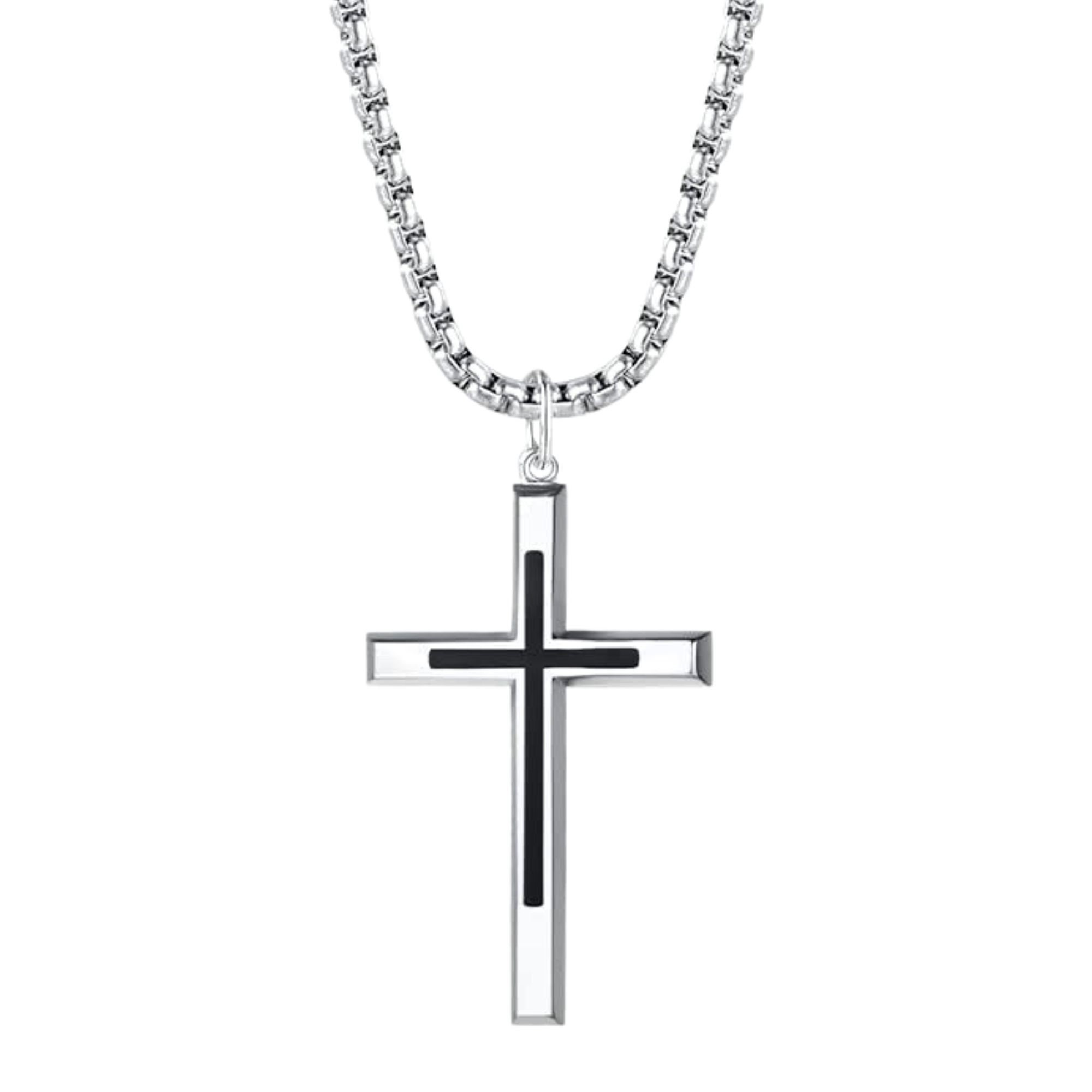 Cross Necklace for Men Gold Black Silver Mens Cross Necklaces Sterling