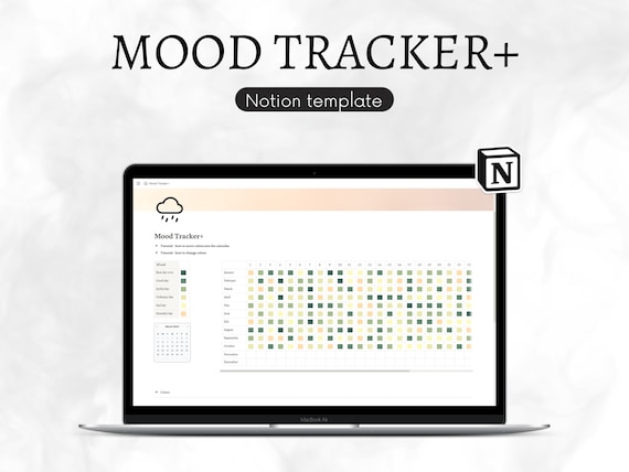 Notion Mood Tracker, Notion Template, Mood Journal, ADHD Personal Planner, Notion Calendar, Daily Mood Tracker, Mental Health Notion Planner