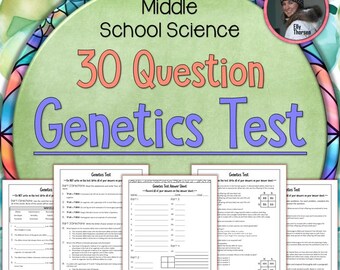 Genetics and Heredity Assessment or Test for Middle School Science, High School Science, and Homeschool Science