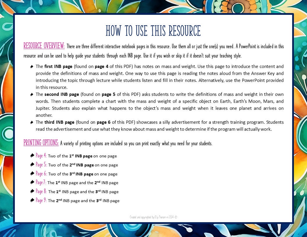 Mass and Weight Interactive Notebook Pages and Powerpoint Notes - Etsy