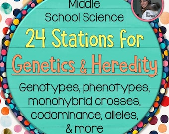 Genetics and Heredity Stations Activity or Lab for Middle School Science 6th, 7th, 8th, or 9th Grade and Homeschooling