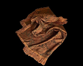 Tissu de carotte Paisley tissé antique de très haute qualité, Tapisserie antique, art mural décoratif ou nappe unique