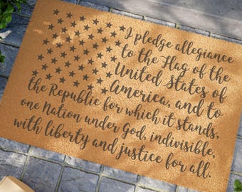 Flag Doormat, Support America, Election, Patriotic door mat, Welcome Mat, Pledge Of Allegiance