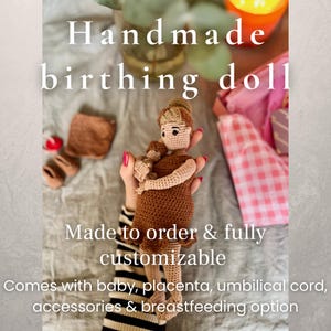 Crochet Birth & Breastfeeding Doll – Home Birth Educational Set with Baby, Placenta and Cord