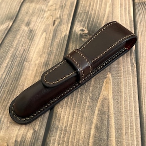Single Pen Case,  Dark Brown Pencase, Wet Molded Brown Pencil Case, Single Pen Holder