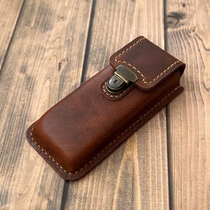 Porte-stylo marron à trois compartiments, trousse à crayons, étui pour stylo plume, porte-stylo ancien