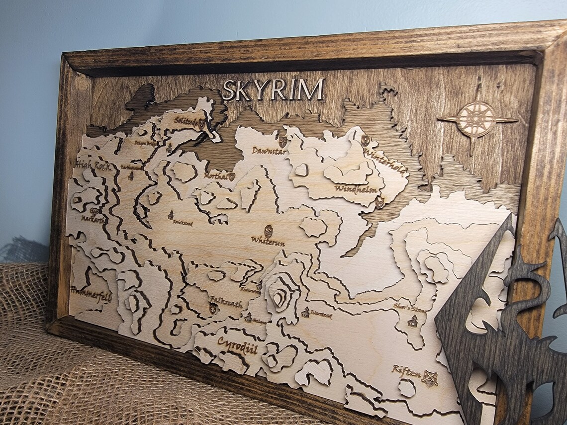 Topographic Map of Skyrim Etsy