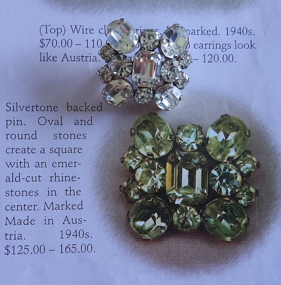 Vintage Austria clear crystal rhinestone brooch - image 8