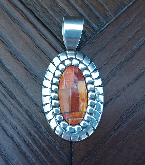 Pollock Gemälde Free Form Wert Carolyn Pollock sterling silver inlaid spiny oyster p… - Gem