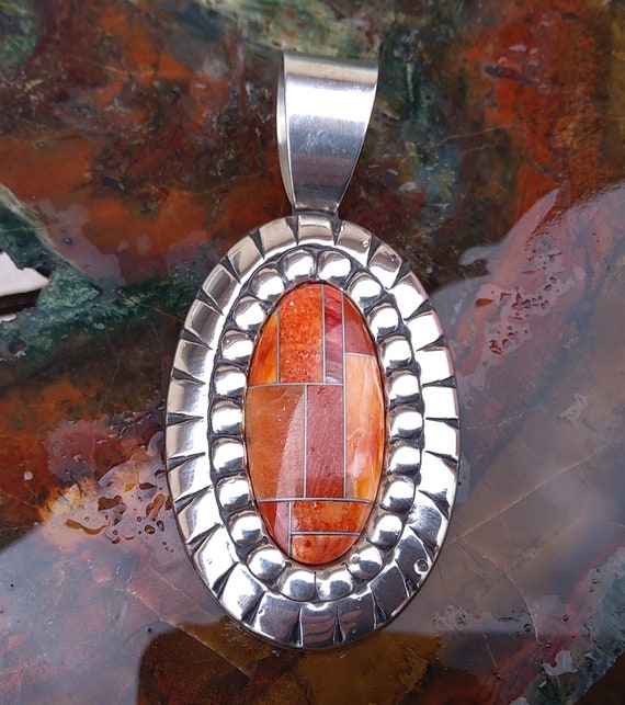 Pollock Gemälde Free Form Wert Carolyn Pollock sterling silver inlaid spiny oyster p… - Gem