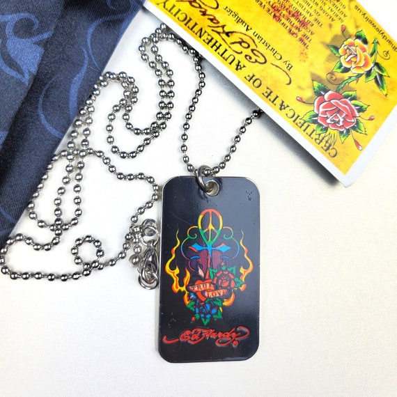 Ed hardy dog tag necklace 2025