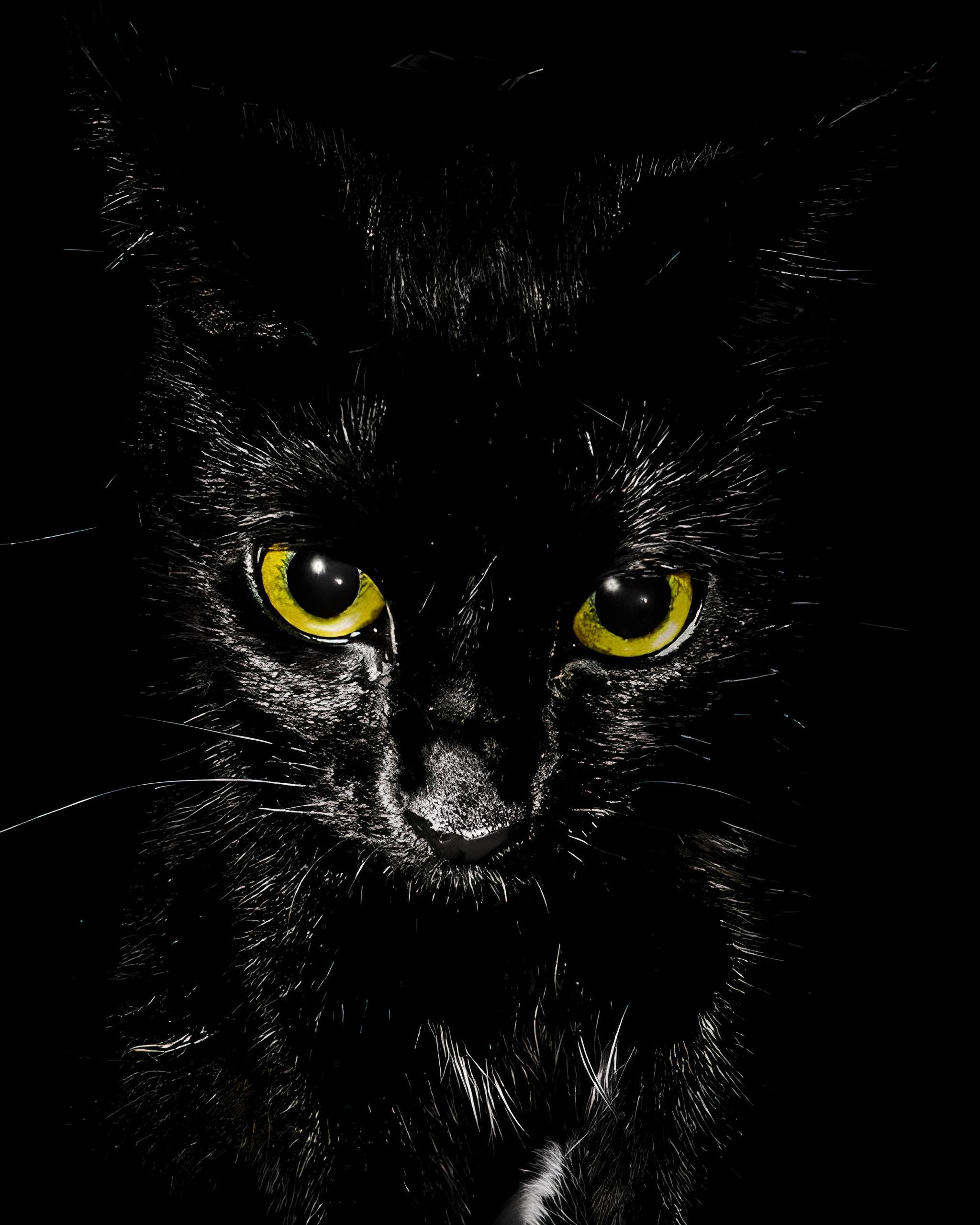 Black Cat With Glowing Eyes Photography Poster. Etsy UK