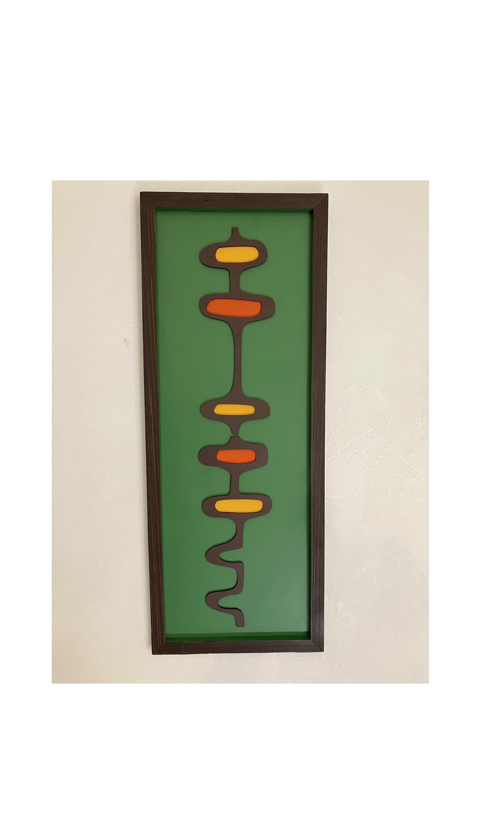 Mid Century Modern Style Wall Art Hanging  Witco Inspired Retro Retrograde