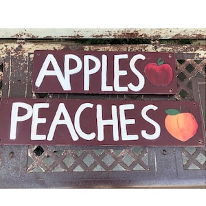 2 Vintage Wood Farm Produce Stand Signs Rustic Farmhouse Decor