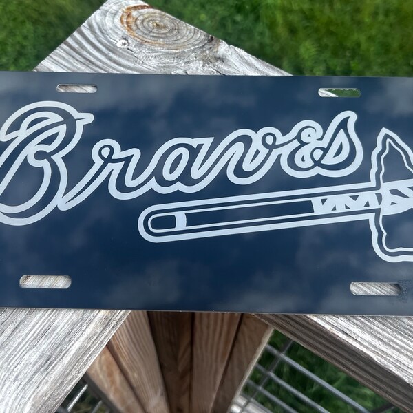 Targa Personalizzata Atlanta Braves Noc-A-Homa – Alluminio Nero Opaco - 3