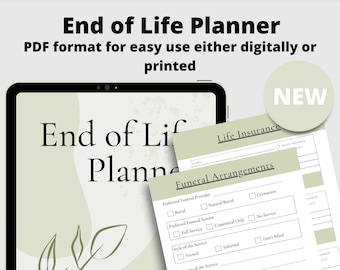 End of Life Planner, After I'm Gone Planner Sheets, Last Wishes Planner, End of life PDF