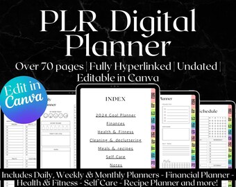 Planner digitale PLR: rivendita del modello Canva modificabile